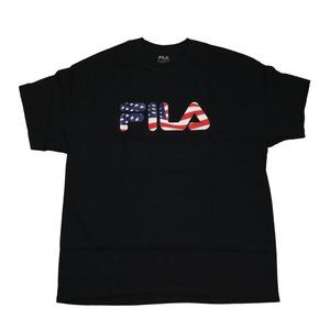 Fila t-shirt XL size short sleeve / color black / Fila flag graphic tee